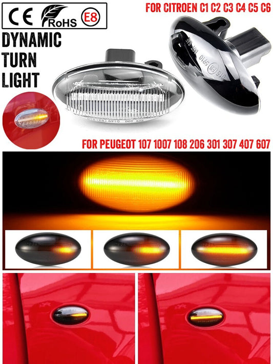Dynamic Side Marker Turn Light for Peugeot 307 Expert for Citroen Xsara C1-6 Jumpy