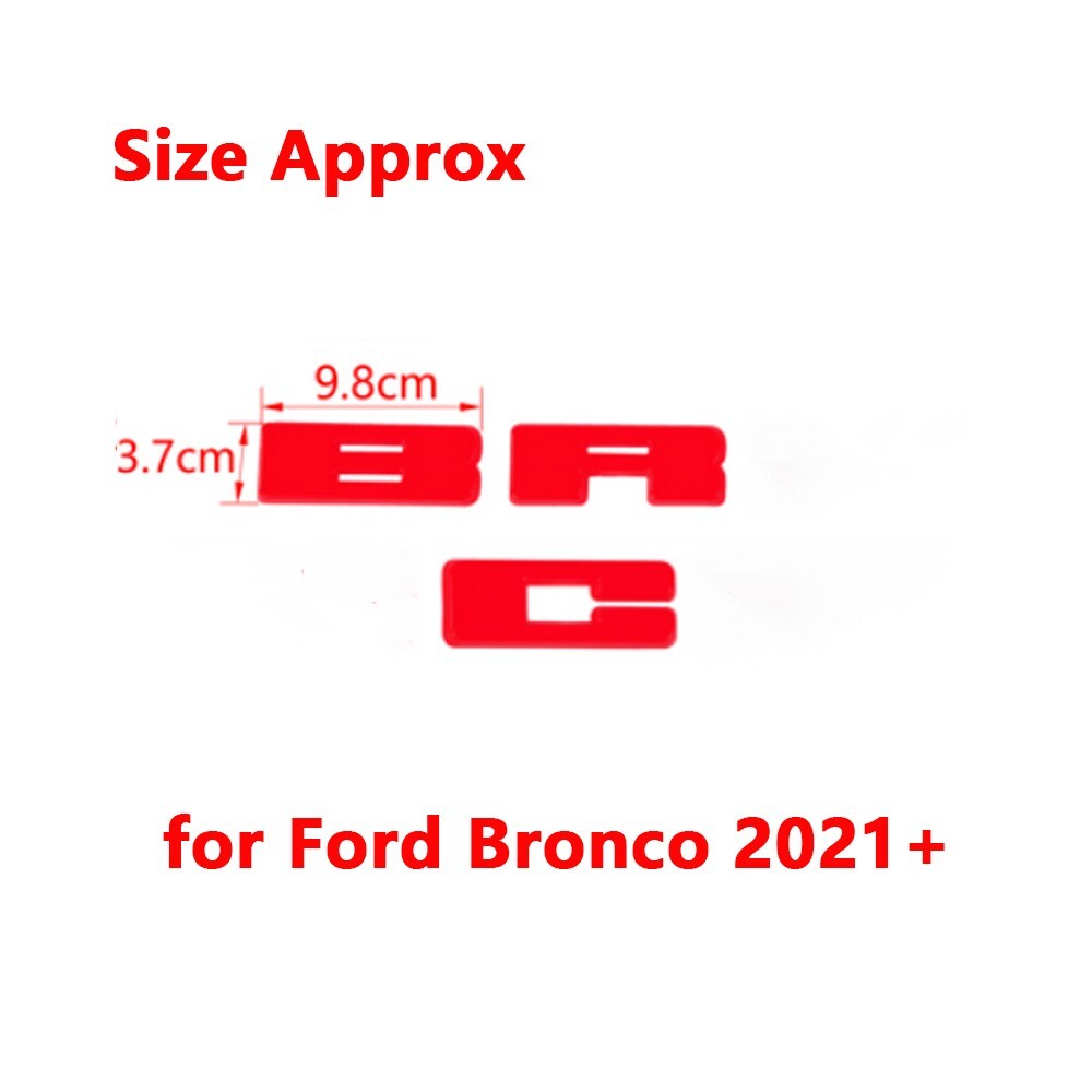 Red Grille Emblem Letter Overlay Decal Decor Cover Trim for Ford Bronco 2021+
