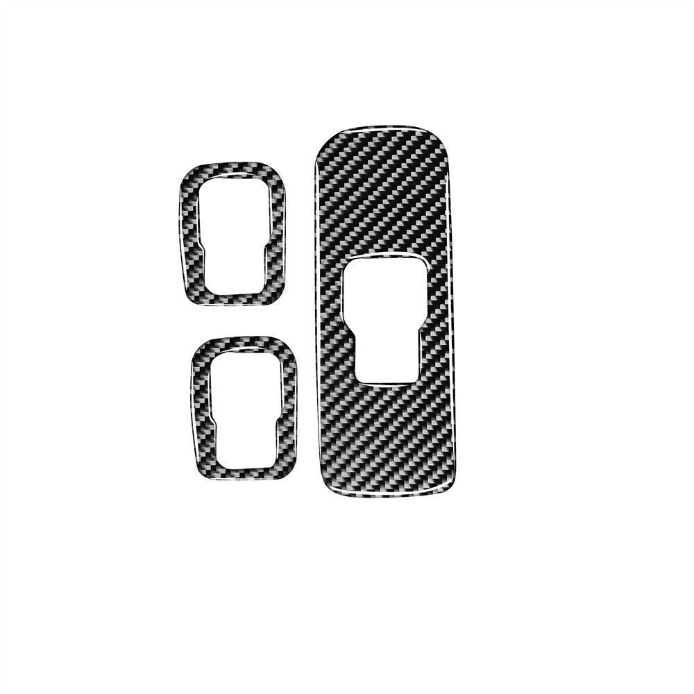 3Pcs Carbon Fiber Window Switch Button Panel Cover Trim for Volvo V60 2010-2017