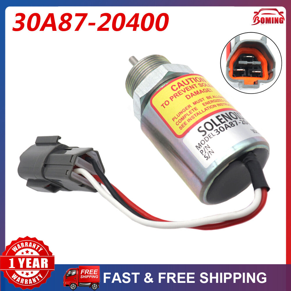 Fuel shut-off solenoid valve 30A87-20400 30A87-10400 12V suitable for Mitsubishi L3E S3L S4L WR