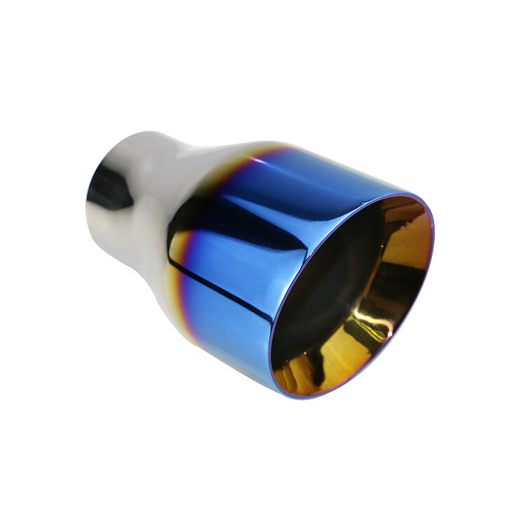 1x 60mm ID 4'' OD Burned Blue Exhaust Tail End Pipe Muffler Rear Single Tip