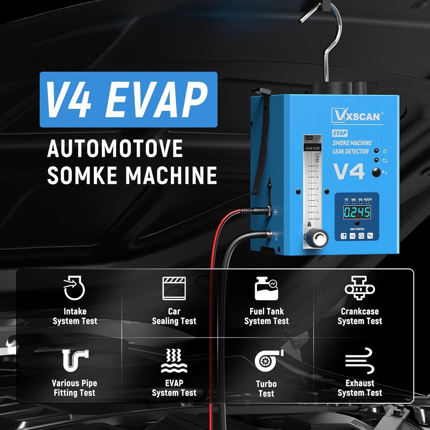 VXSCAN V4 Automotive Smoke Leak Detector Vacuum Smoke Leak EVAP Diagnosis Tester