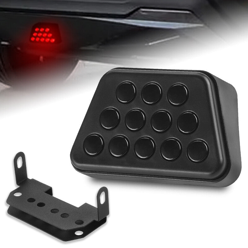 Universal F1 Style 12 LED Flash 3rd Third Rear Tail Brake Stop Strobe Light Lamp