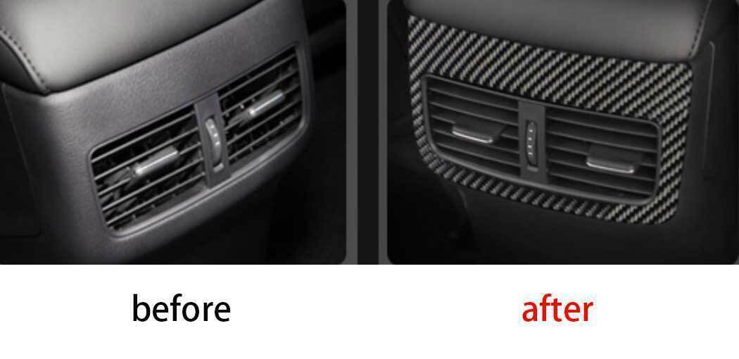 for Mazda 3 Axela 2019-23 Carbon Fiber Style Rear AC Air Outlet Vent Cover Trim