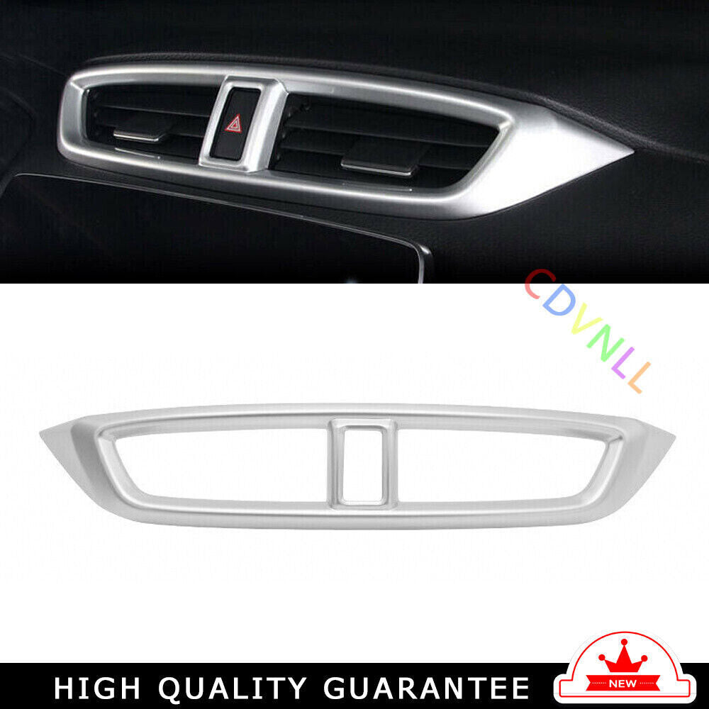Middle Air Outlet Vent Cover Trim 1PCS for Honda CRV CR-V 2017-2022 Matte Silver