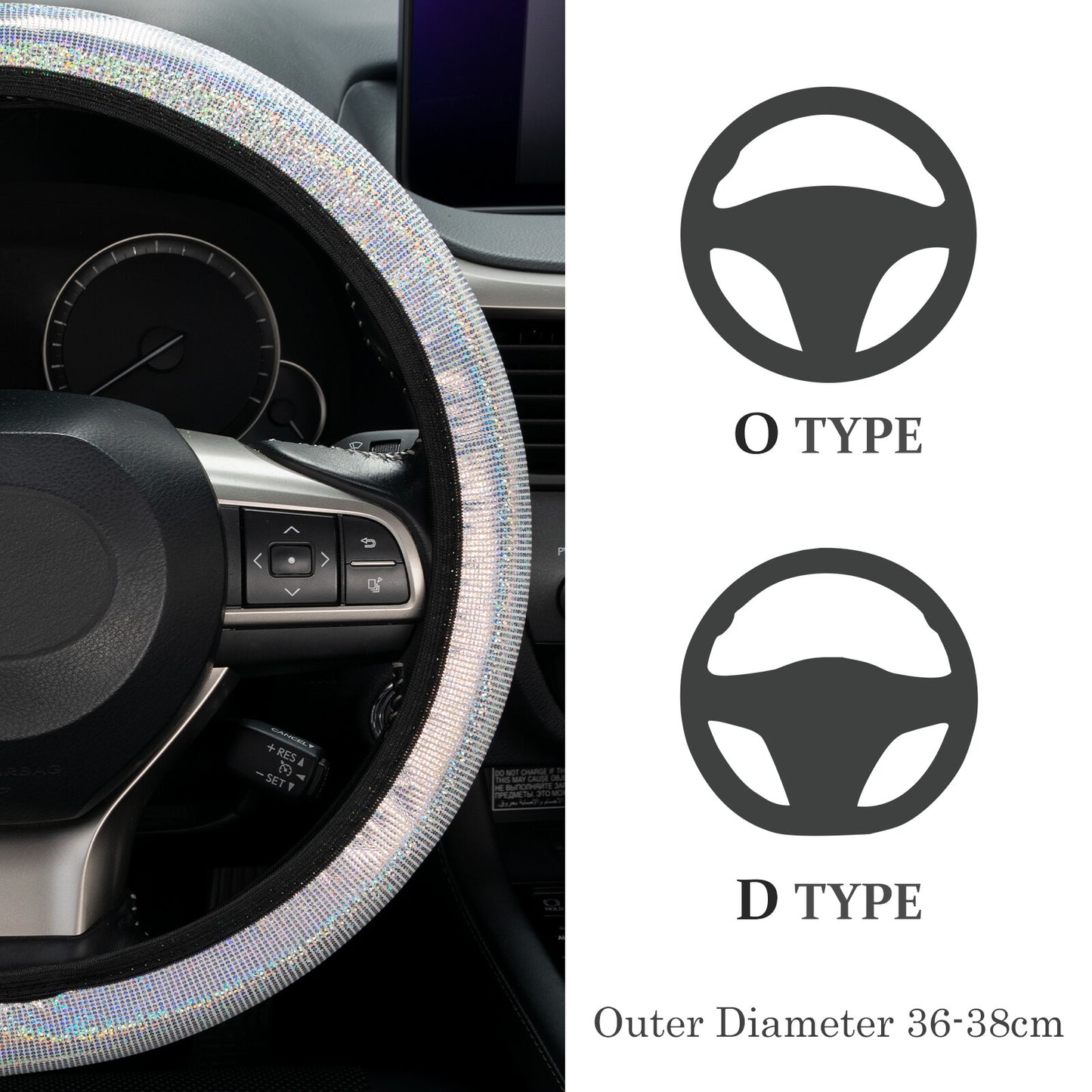 Car steering wheel cover steering wheel cover steering wheel cover rhinestone glitter steering wheel cover NEW