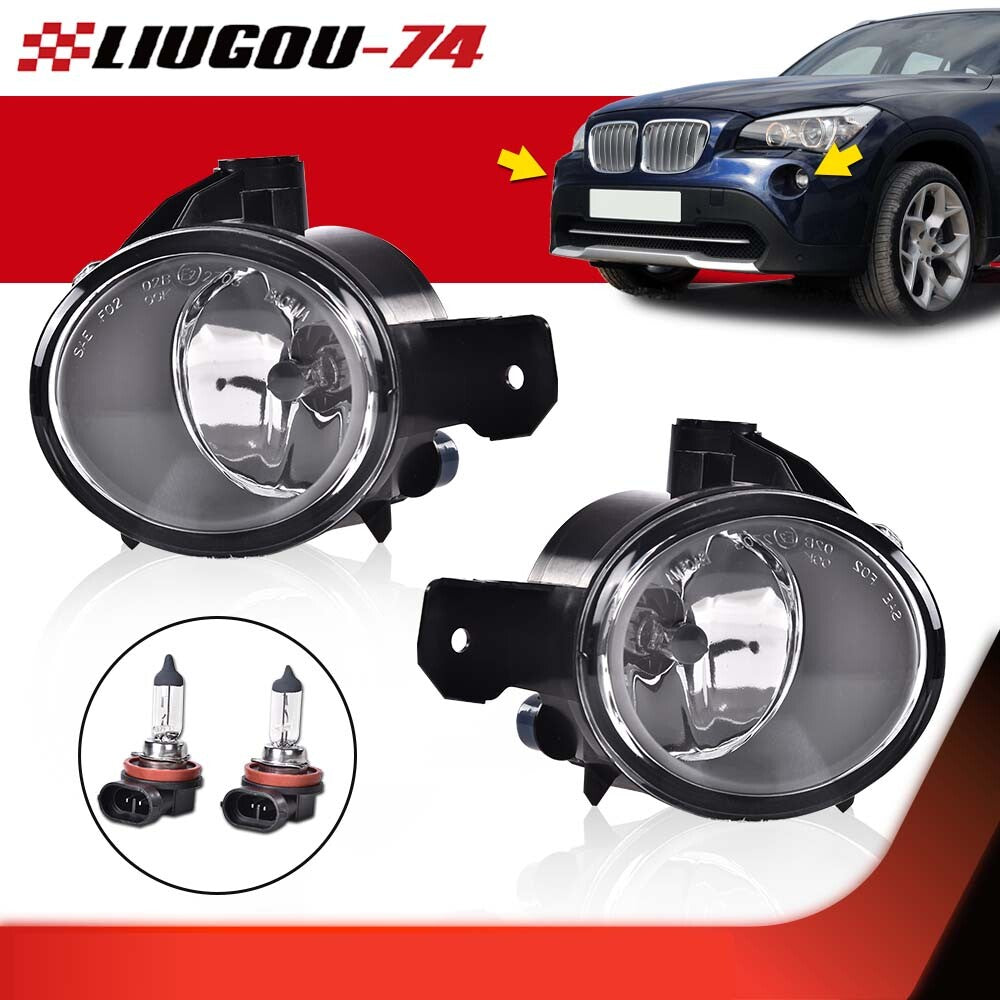 1 pair of replacement bulbs for 11-14 for BMW E84 X1 clear lens anti-collision fog lights