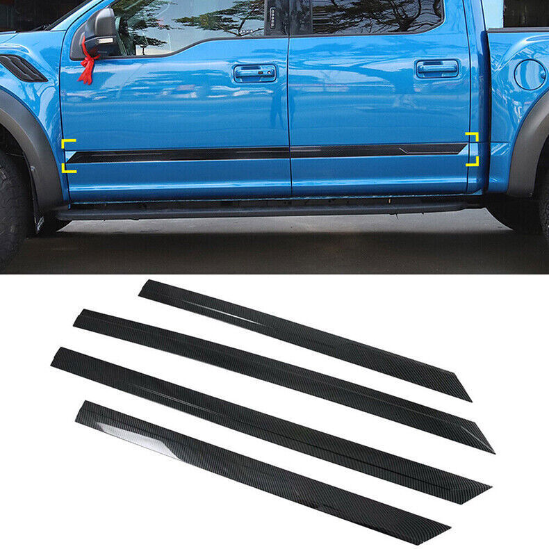 for Ford F150 F-150 2015-20 Carbon Fiber Look Body Side Door Molding Guard Trim