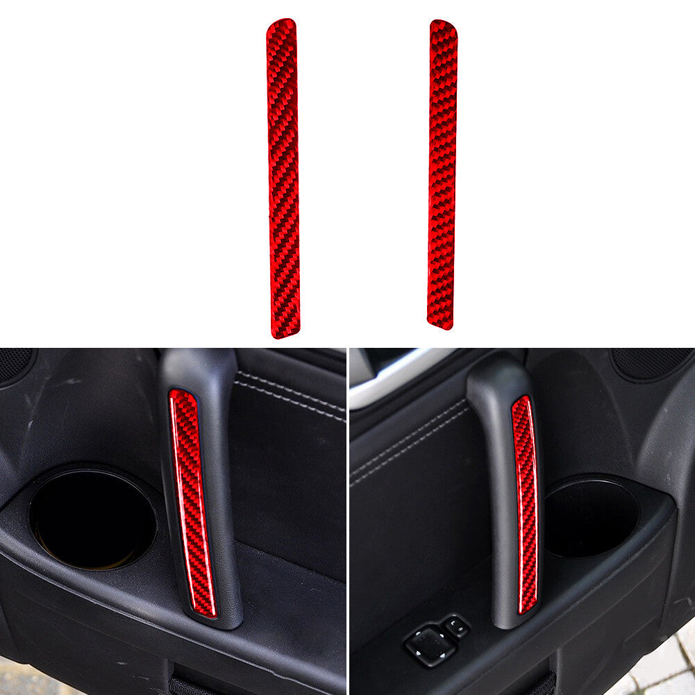 Red carbon fiber interior door cover trim is suitable for MX-5 Miata 2009-2015.
