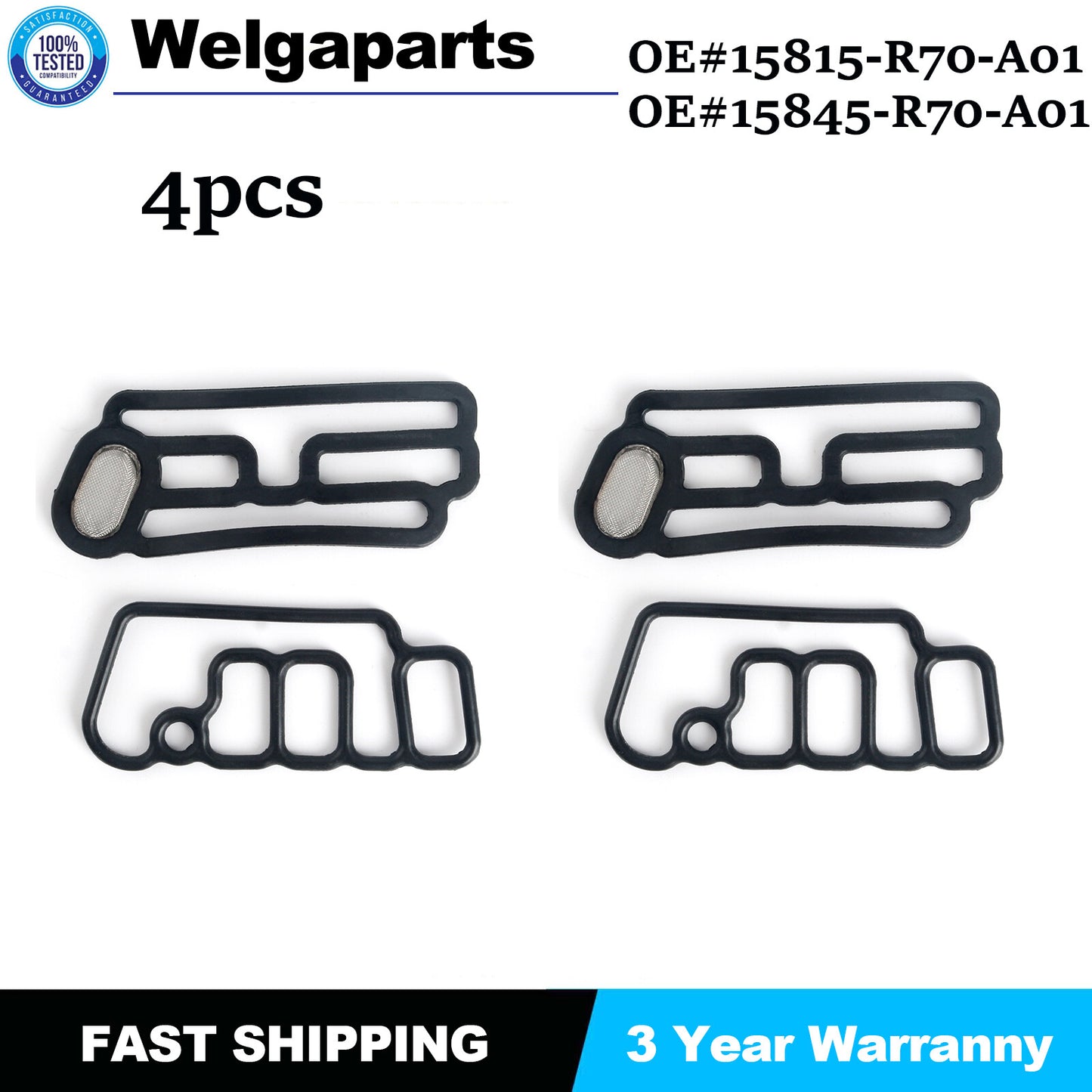 4PCS Cylinder Head Solenoid Gasket VTEC for Honda 15815R70A01 15845R70A01
