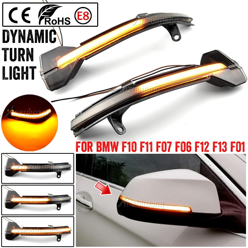 Dynamic LED Wing Mirror Indicator Turn Signal Light for BMW F10 F11 F07 F12 F13