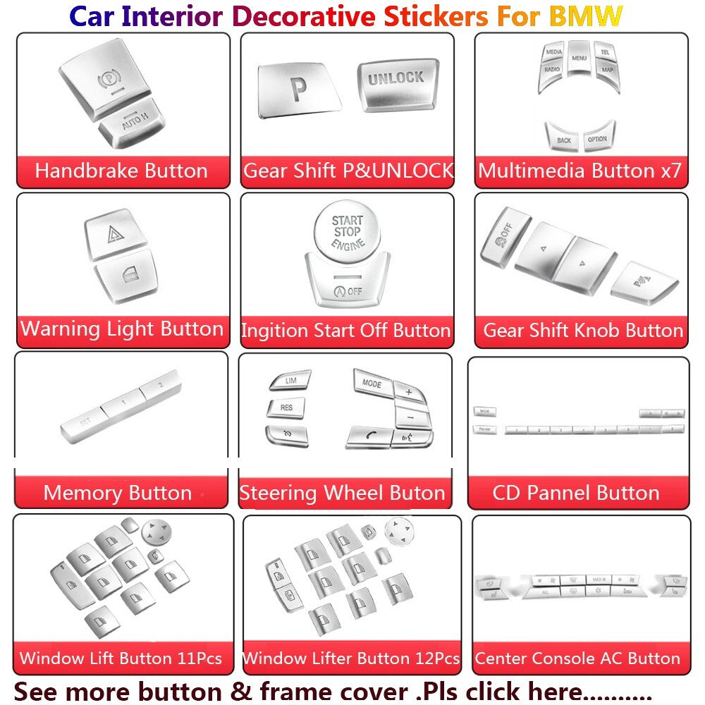 for BMW 5 6 7 X3 X4 F10 F07 F06 F01 F25 F26 Car Warning Light Button Cover Trims