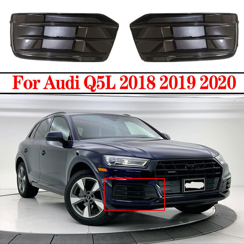 Front Bumper Insert Lower Grill Fog Light Grille Cover Fit for Audi Q5 2018-2020