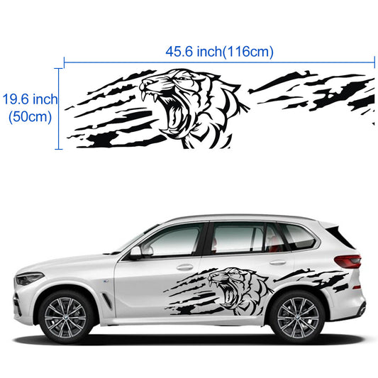 2x Black Tiger Car Body Stickers Body Vinyl Self-adhesive Tattoo Sticker