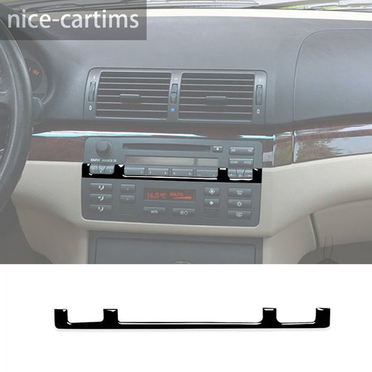 Gloss Black Car Central Control CD Mid-Panel Trim for BMW 3 Series E46 1998-2005