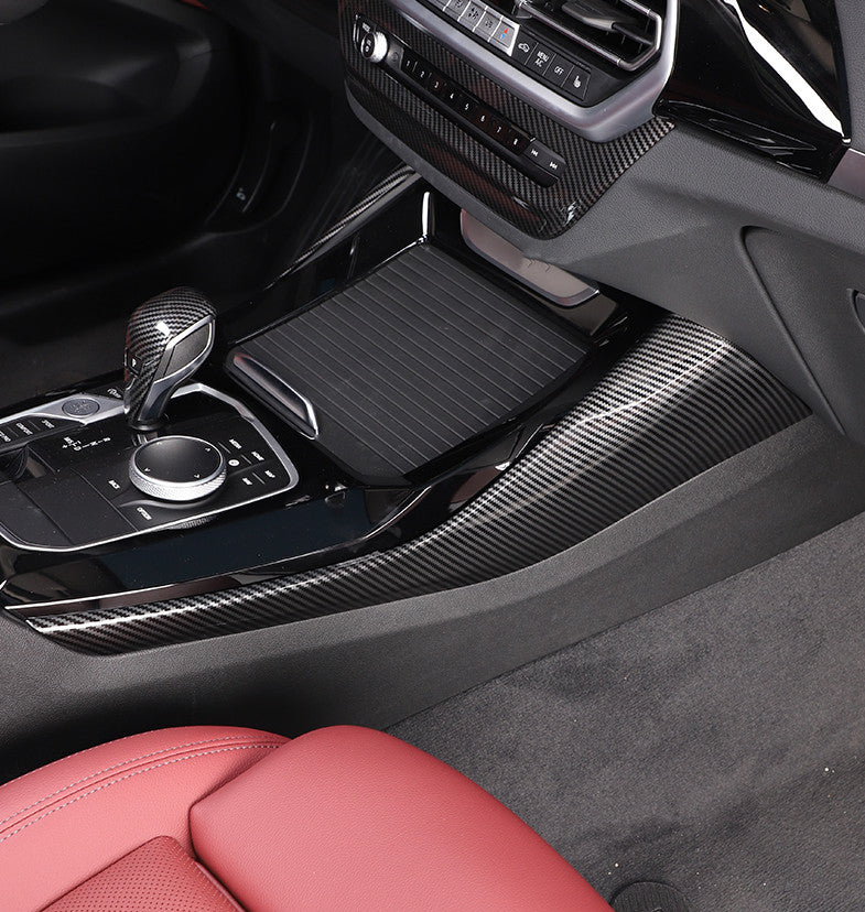 for BMW X3 X4 2022 ABS Carbon Style Inner Middle Console Both Side Cover Trim 2P