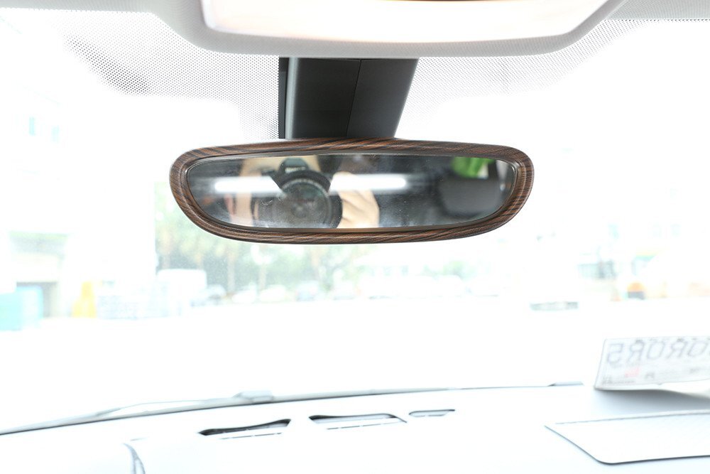 Pine Grain Interior Rearview Mirror Trim for BMW X1 F48 2016-21 1/2 Series 15-19