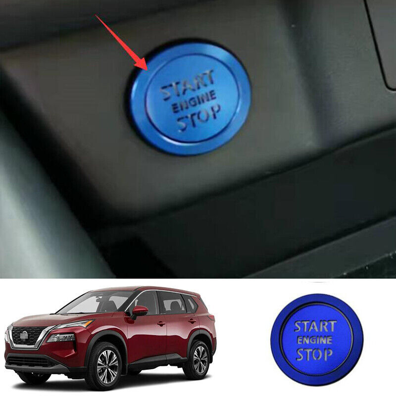 Fit for Nissan Rogue 2021-23 Blue Aluminum One-Click Startup Frame Cover Trim