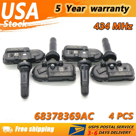 New 4PCS 68378369AC TPMS Tire Pressure Monitoring System Sensor for RAM 2500