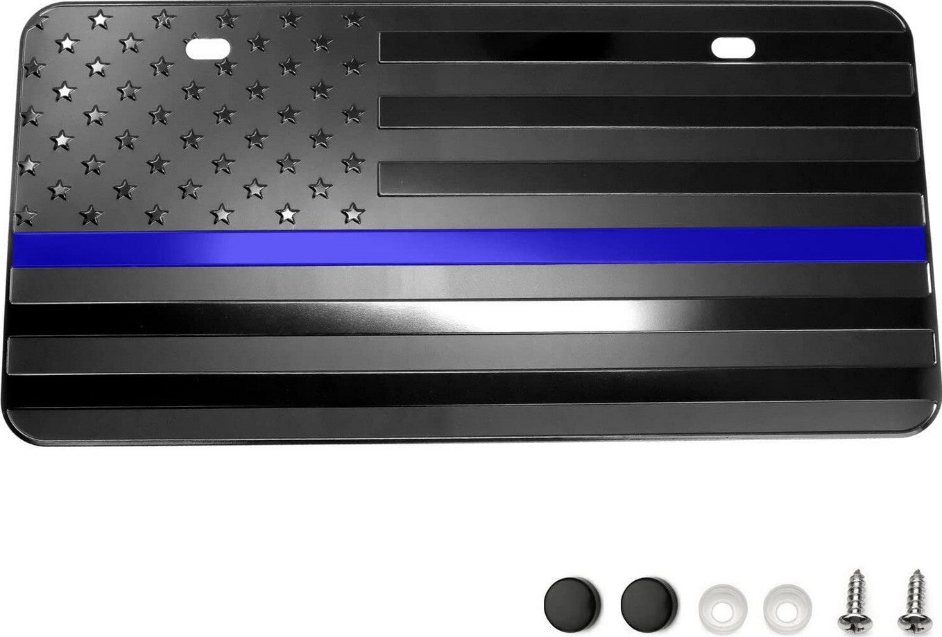 Car license plate cover, frame cover, rear trunk boot, black and blue American flag, suitable for Audi .