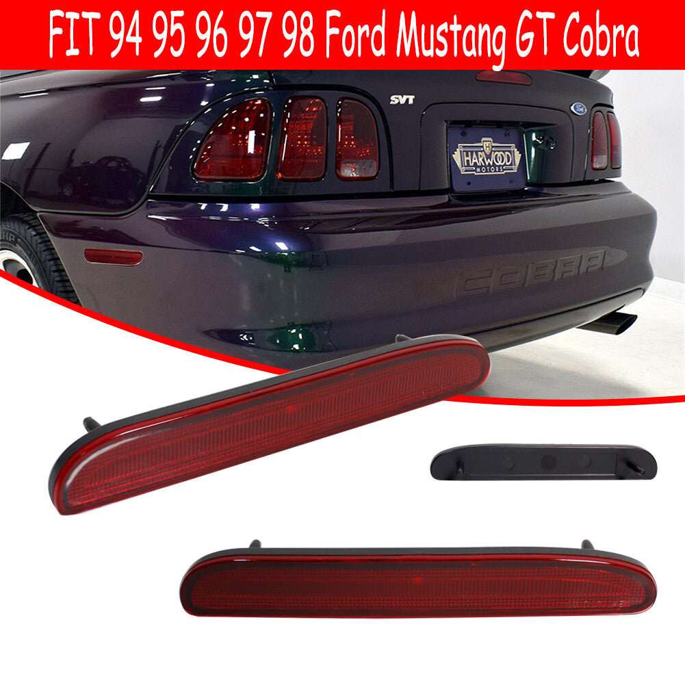 Red lens rear marker signal light housing kit for 1994-98 for Ford for Mustang