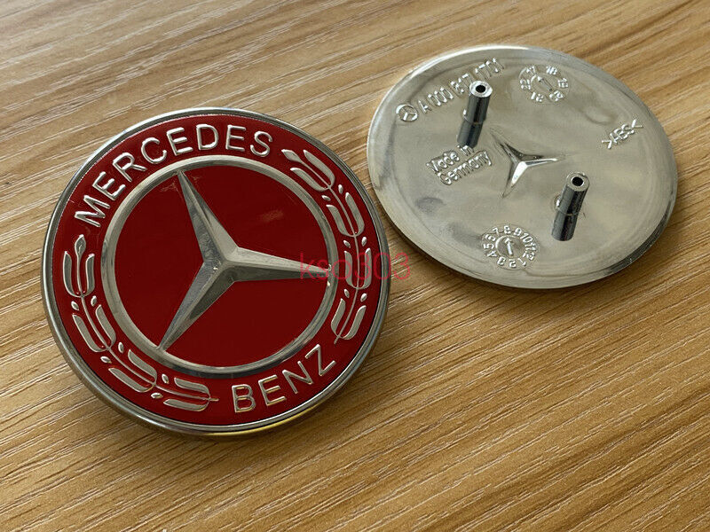 for MERCEDES CLK CLS E ML GL FRONT HOOD BADGE RED EMBLEM A2078170316