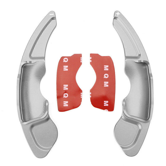 2-piece extended version car gear steering wheel paddle shifter for Lexus RC NX IS, silver.