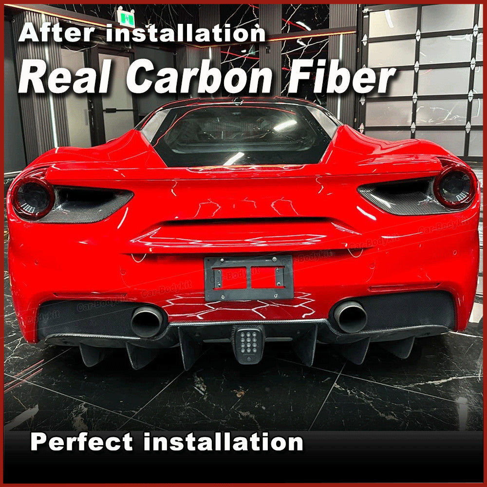 for Ferrari for 488 GTB Spider Real Carbon Rear Fog Tail Light Surround Cover 15-17
