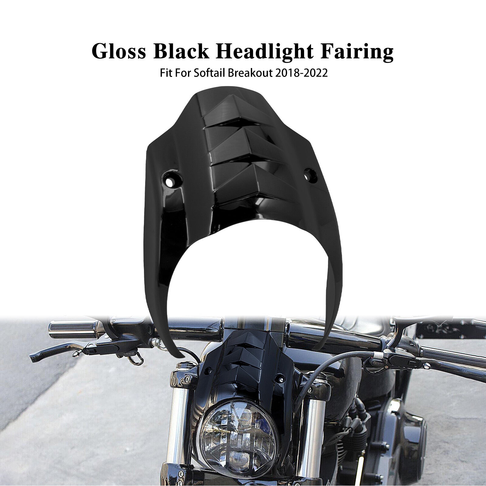 ABS Black Headlight Fairing Cover Fit for Harley Breakout FXBR FXBRS 2018-2023