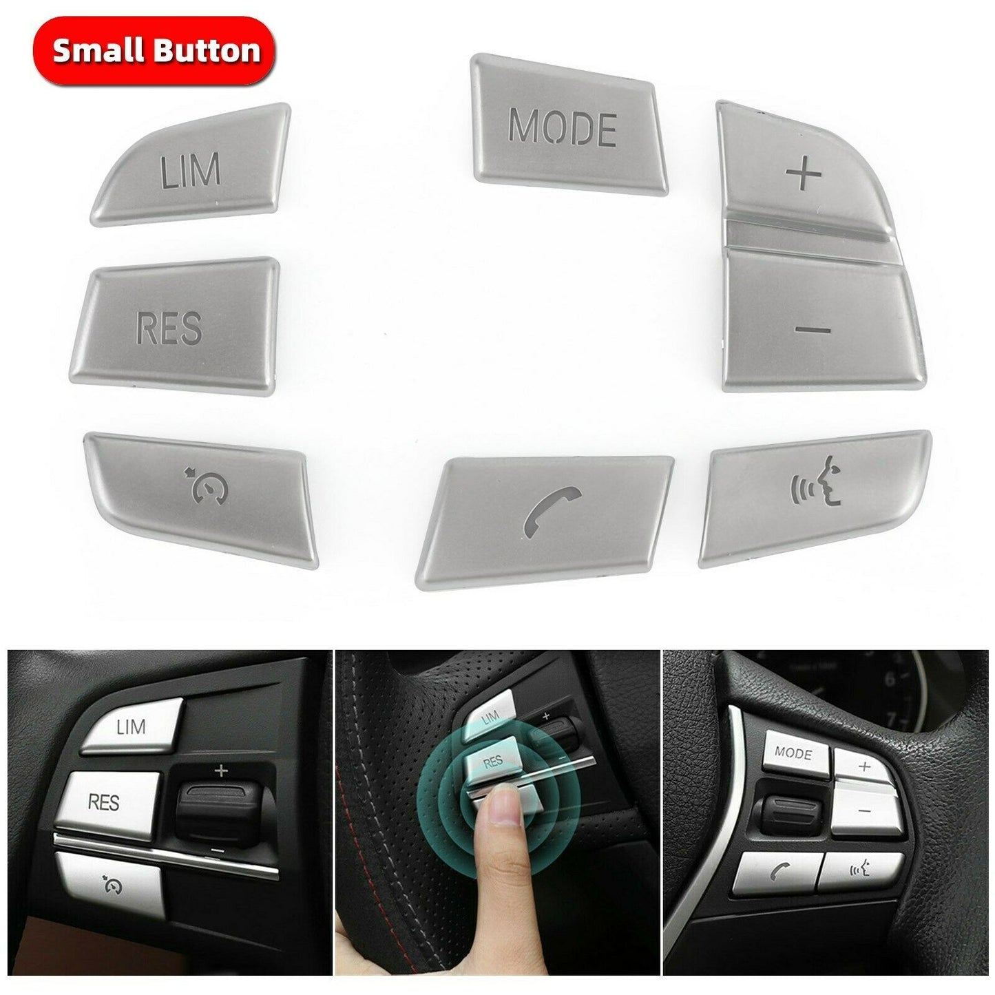 7 x steering wheel button trim, suitable for BMW X3 F25 (11-17) X4 F26 (14-17) B F1