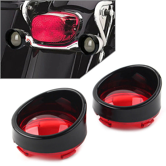 Turn Signal Light Lens Cover Black Bezels Visor for Harley Softail Sportsters