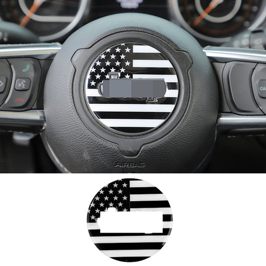 Soft Glue Flag Interior Steering Wheel Center Cover for Jeep for Wrangler JK 2007-10