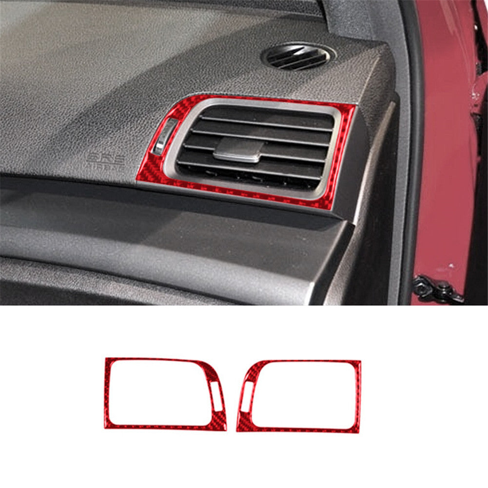 Red Carbon Fiber Interior Side Air Vent Outlet Cover Trim for Acura TSX 2009-14