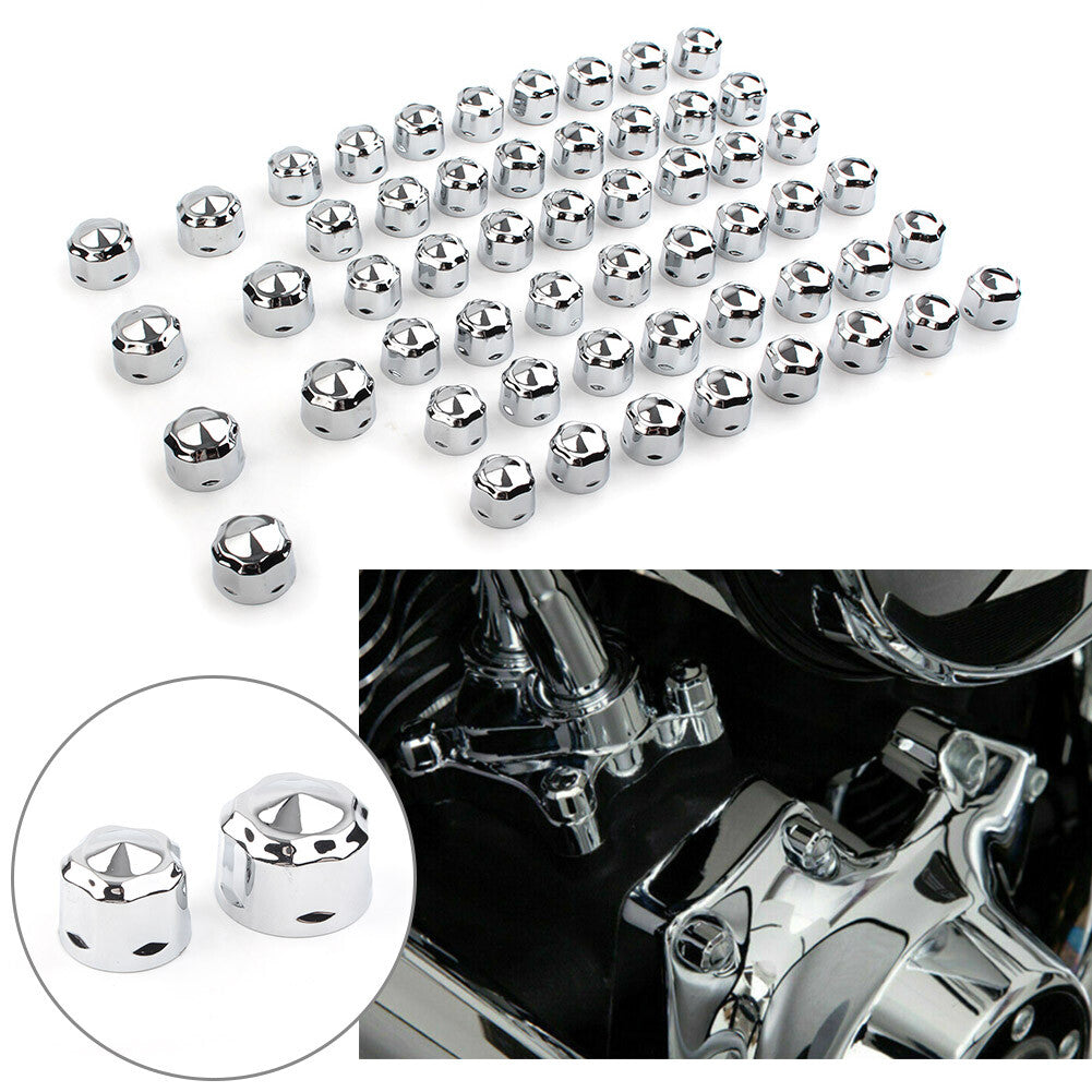 Engine Bolt Cap Set Chrome Fit for Harley Road King Electra Glide 1999-16 FLHX FLHTK