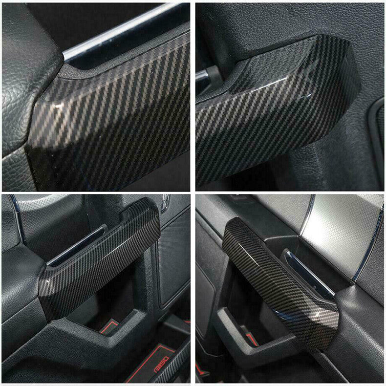 for Ford F150 F-150 2015-2020 Carbon Fiber Inner Door Handle Molding Cover Trim