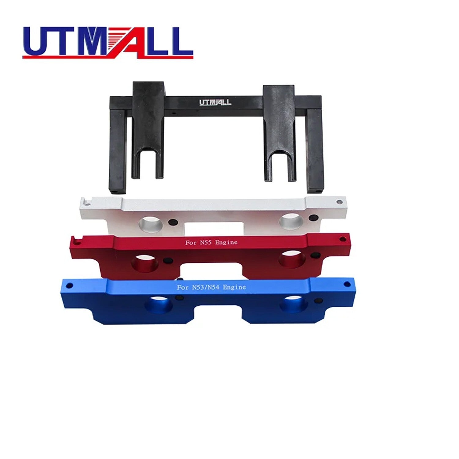 Camshaft timing lock tool alignment kit for BMW N51, N52, N53, N54, and N55 engines.