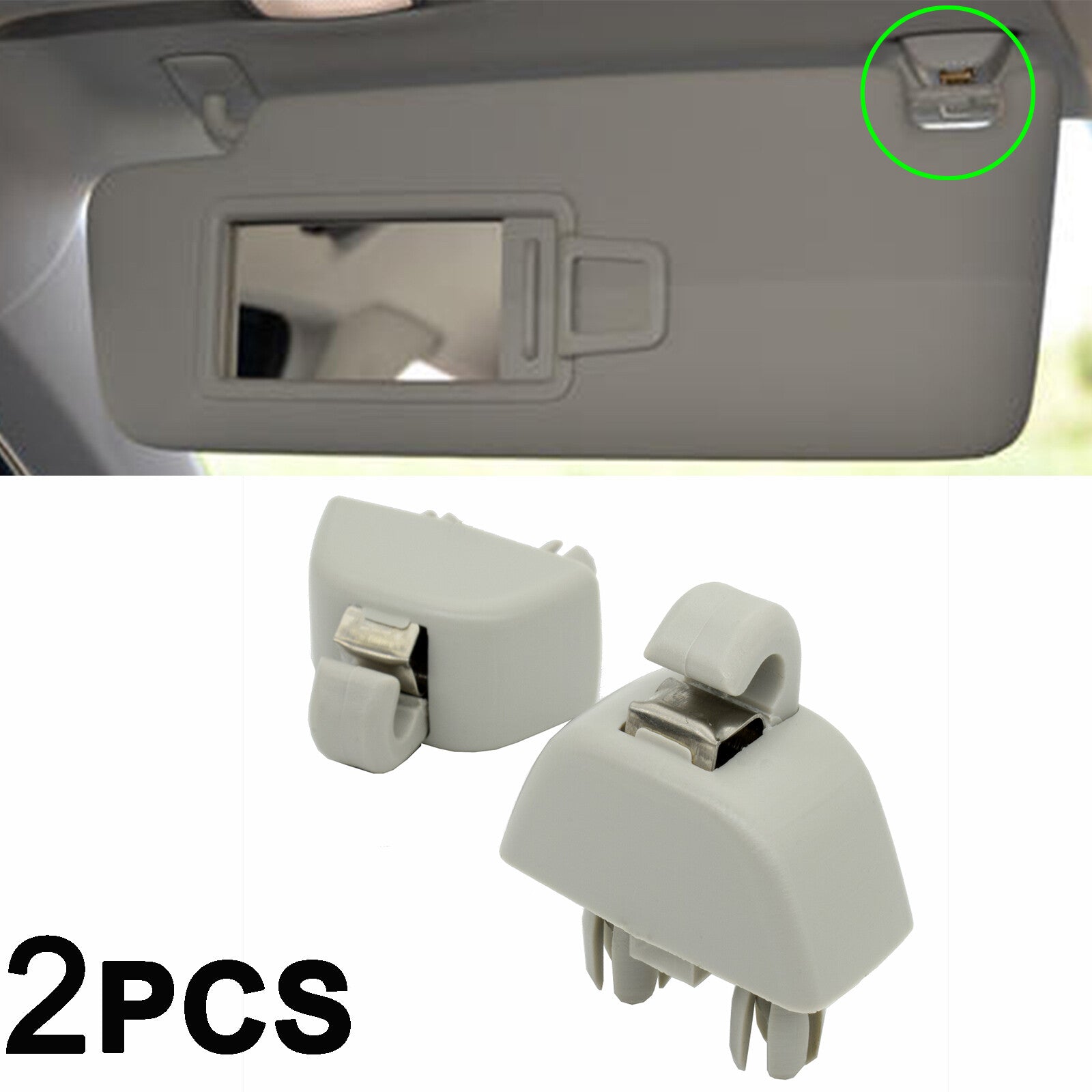 2 X Sun Visor Hook Clip for VW for Passat B7 Polo UP for SEAT MII for SKODA CITIGO RAPID
