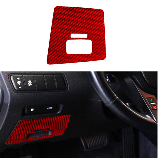 Red Carbon Fiber Fuse Box Sticker Frame Cover Trim for Kia Cadenza 2014-2016