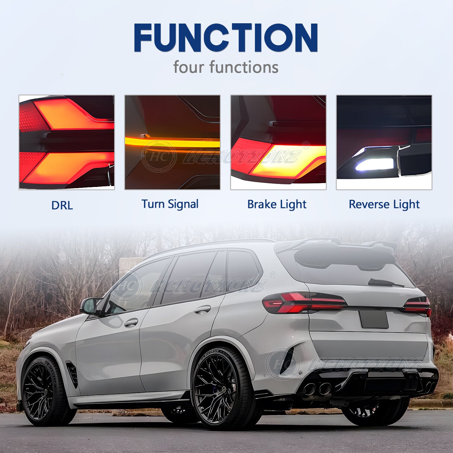 Smoked LED taillight kit for BMW X5 G05 2018 - 2023 (Animation sequence -)