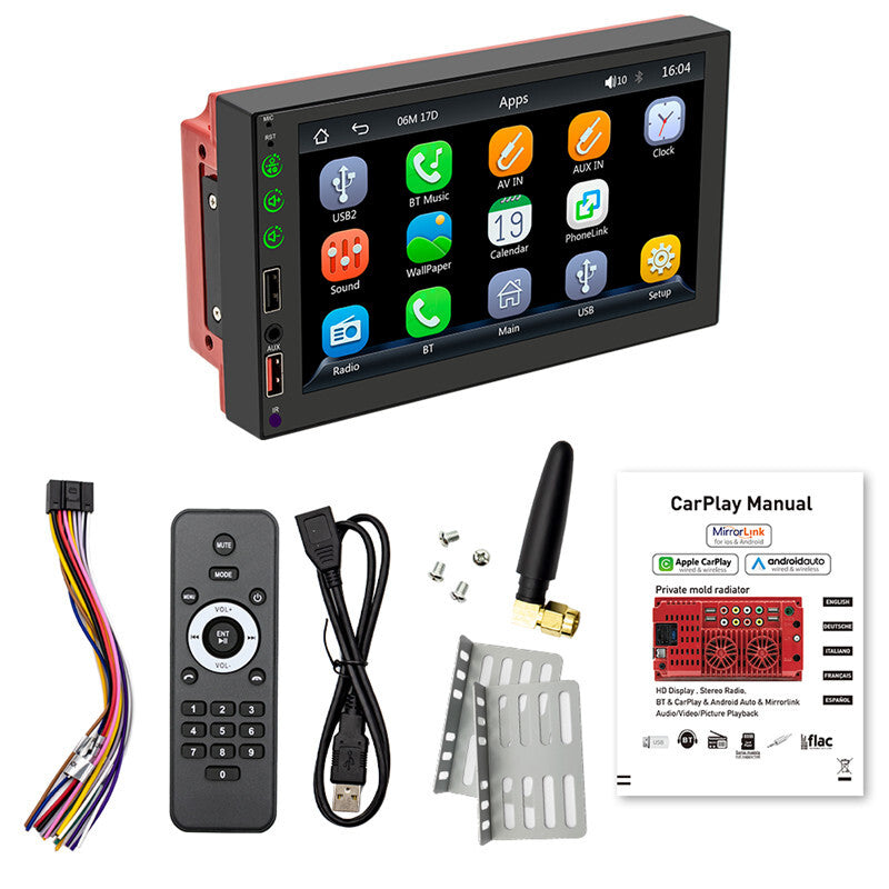 7inch Car Radio Bluetooth Stereo Android-Auto Automotive MP5 Multimedia CarPlay