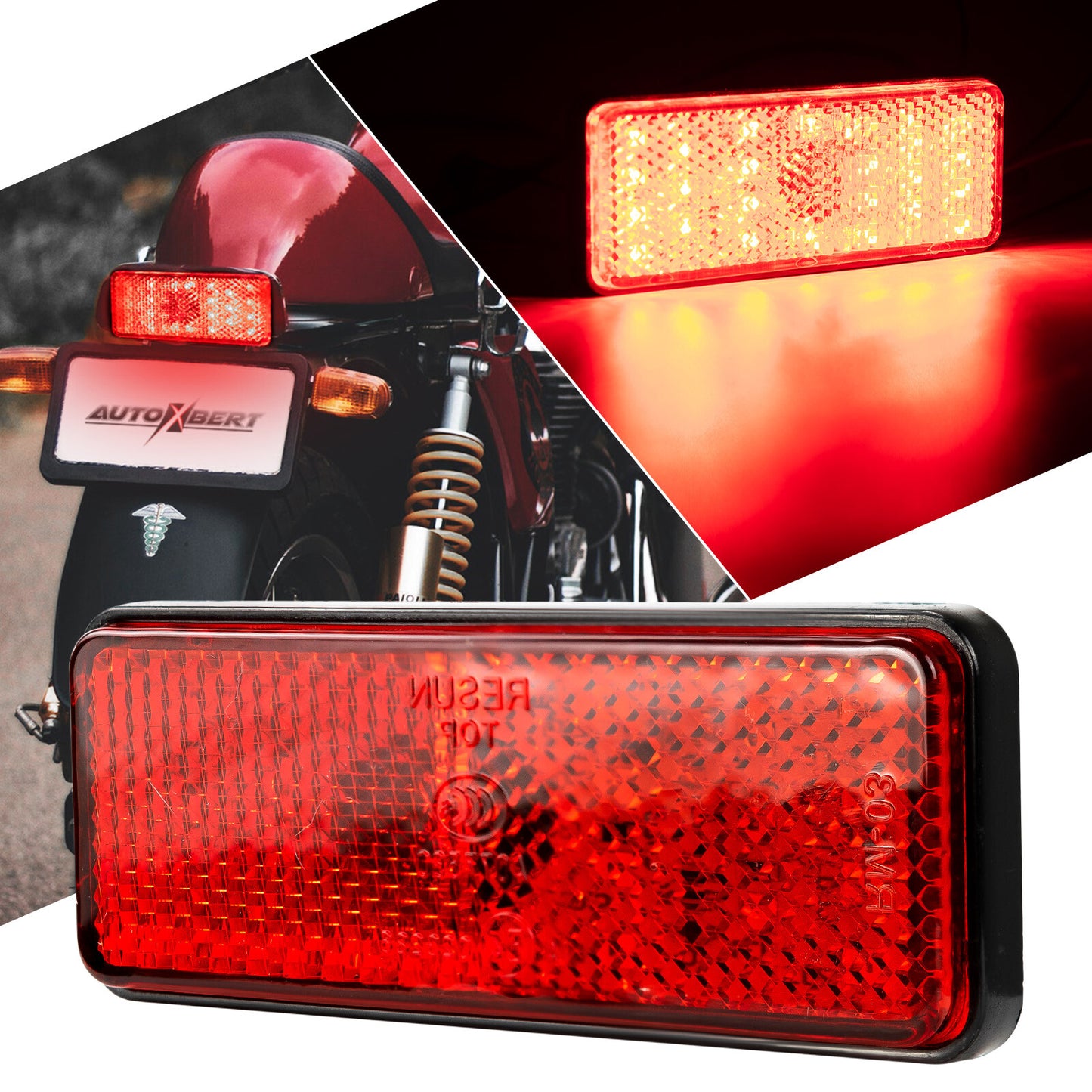 1X Universal Motorcycle 12V LED Rear Tail Light Motorbike Brake Indicator Lamp