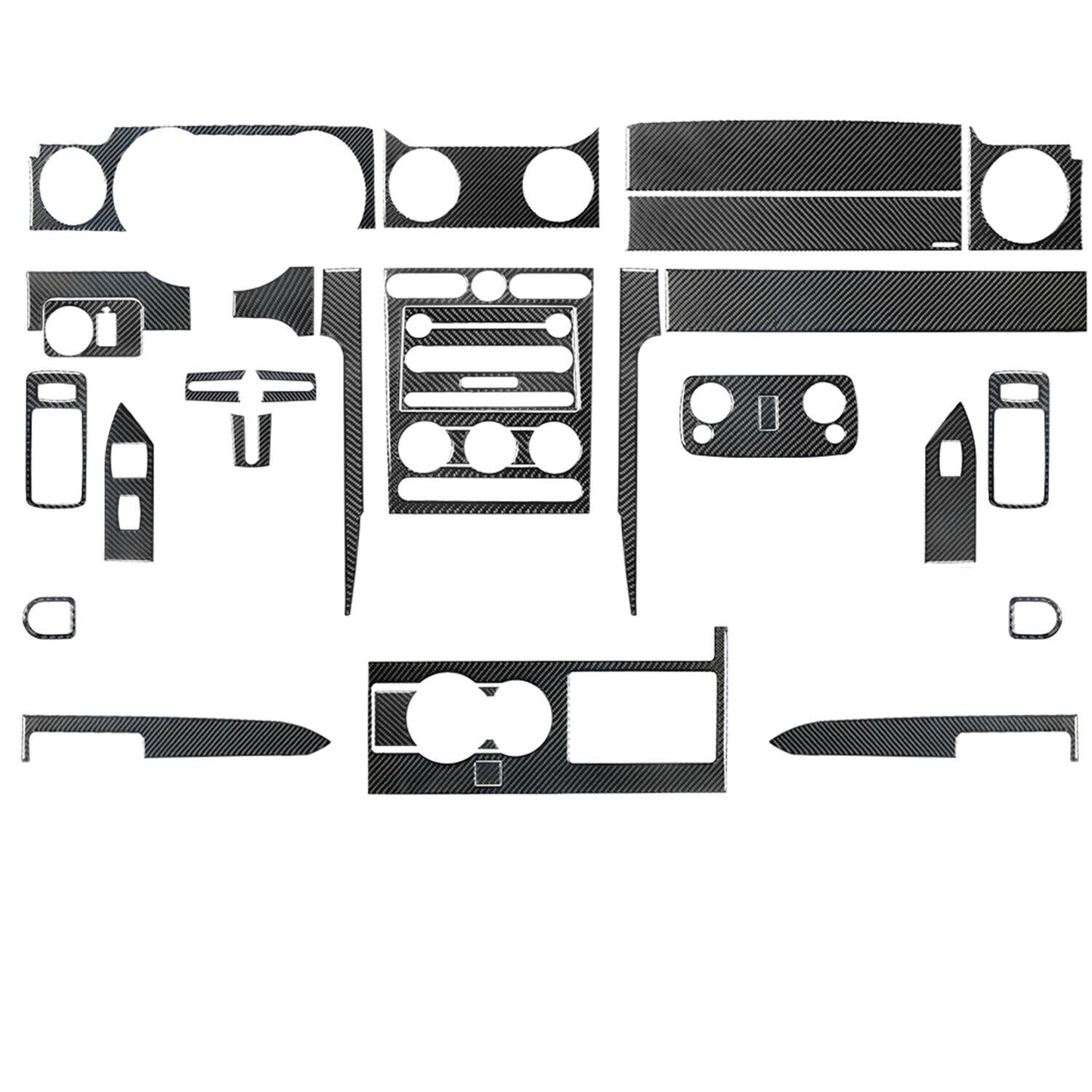 for Ford for Mustang 2005-09 Car Full Kit Interior Set Trim Cover 33PCS Carbon Fiber