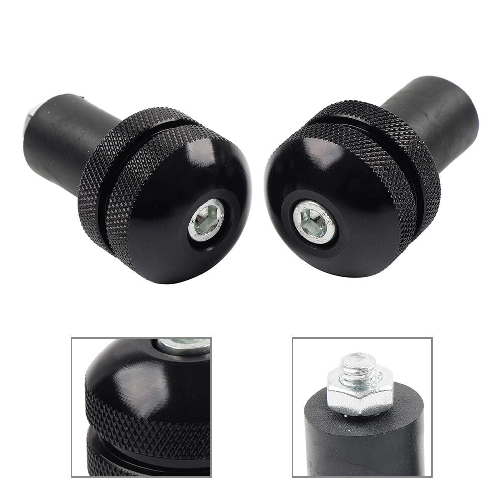 Universal 7/8 Motorcycle Handlebar Grips Bar End Cap Plug Slider Black