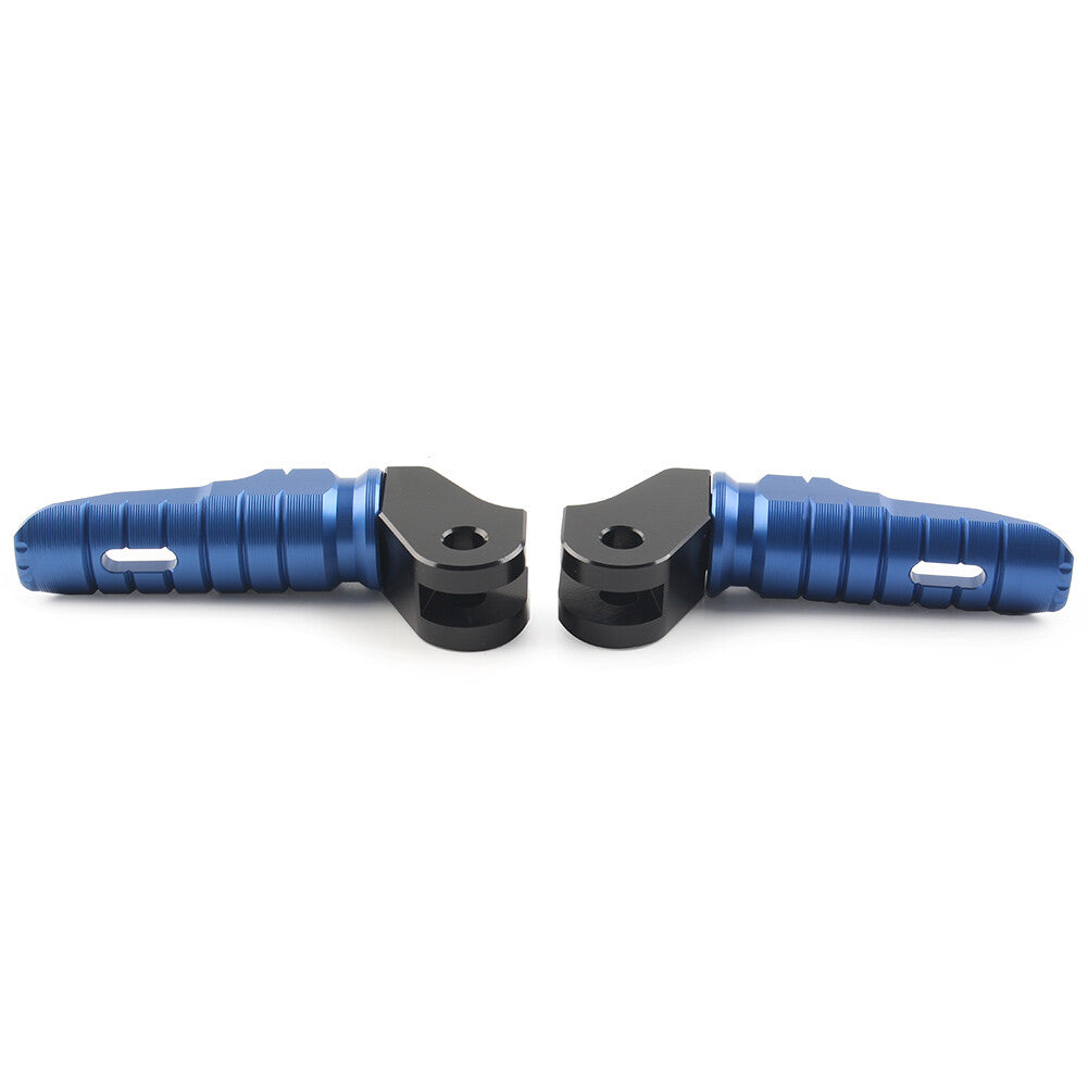 2x CNC Front Foot Pegs Footpegs Pedal Aluminum For T100 T120 2016-2022 Blue Bike