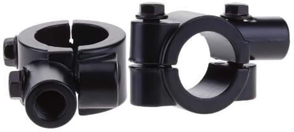 Black 7/8 22mm Handlebar 10mm Mirror Clamps Mount Bracket Street Dirt Bike