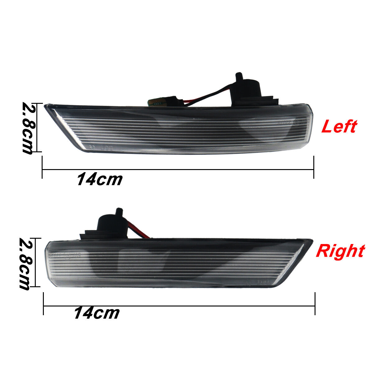 Dynamic mirrored turn signal indicator smoked lens for Ford Focus 2008 - 2016