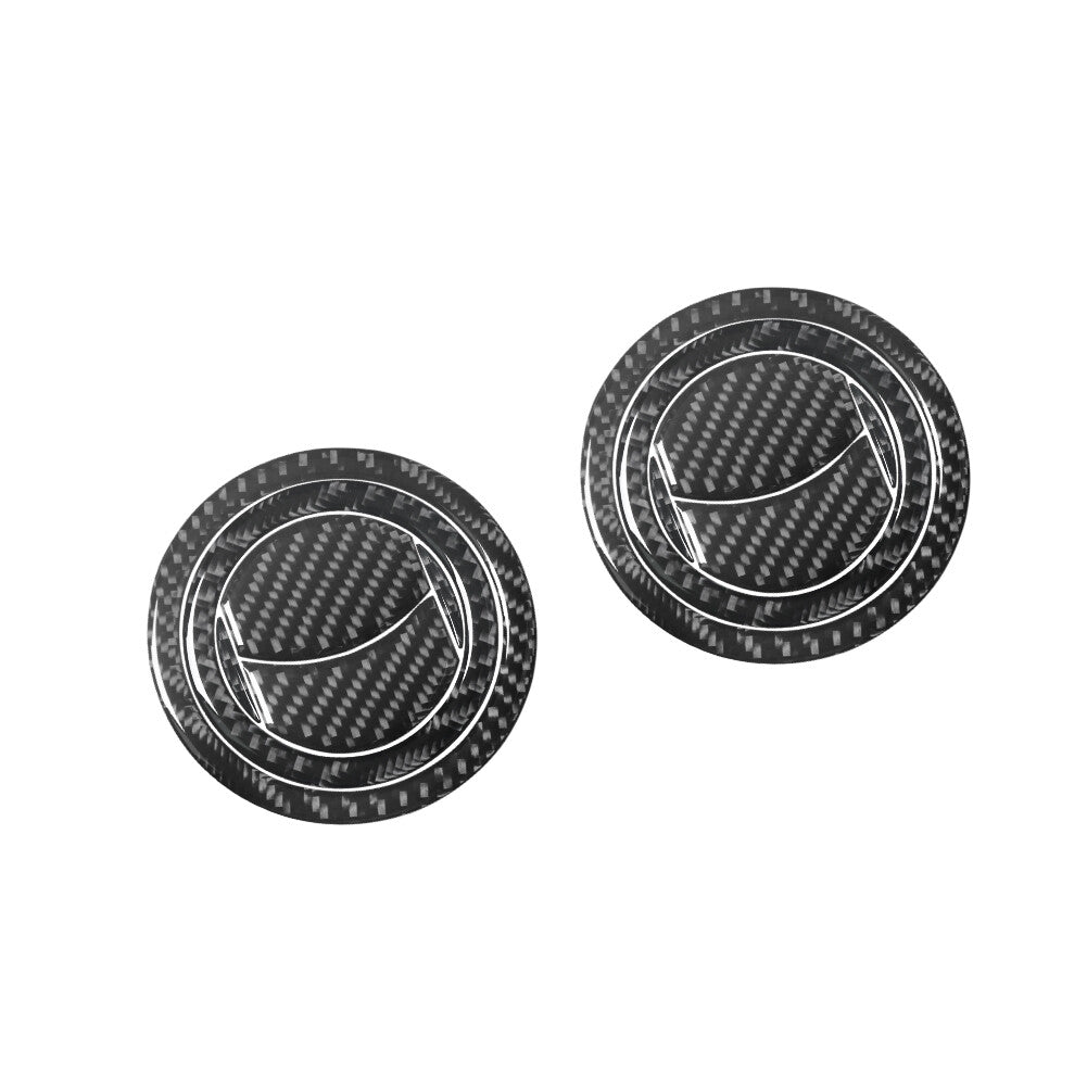 2Pcs Carbon Fiber Interior Side Air Vent Cover Trim for Ford Fiesta 2011-2015