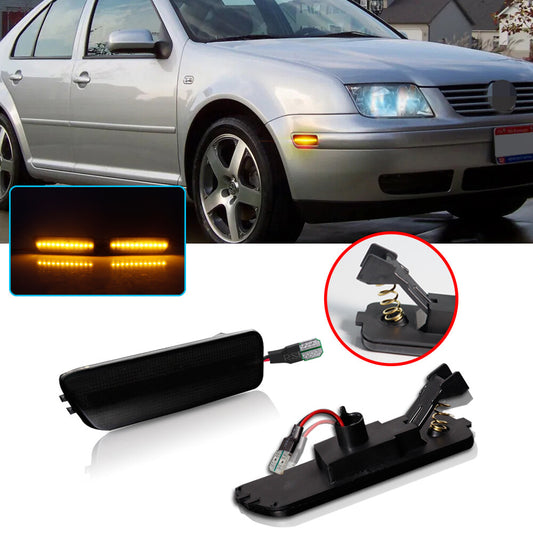 1 pair of amber LED front marker indicator lights suitable for Volkswagen MK4 for Golf GTI R32 for Jetta