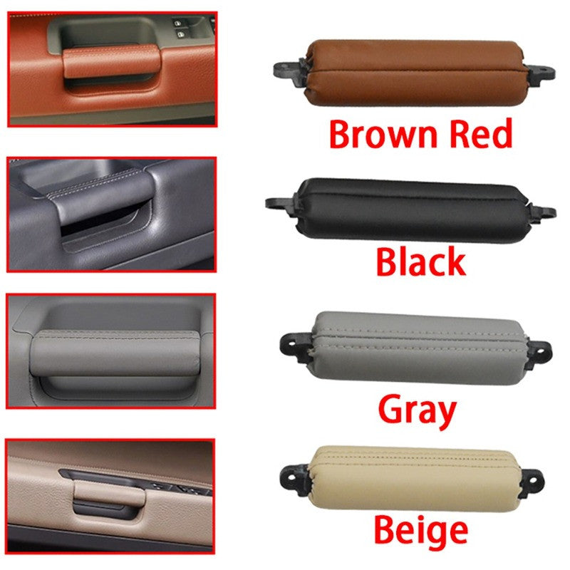 Brown Red Left Hand Door Driver Leather Pull Handle for VW Touareg 2003-2010