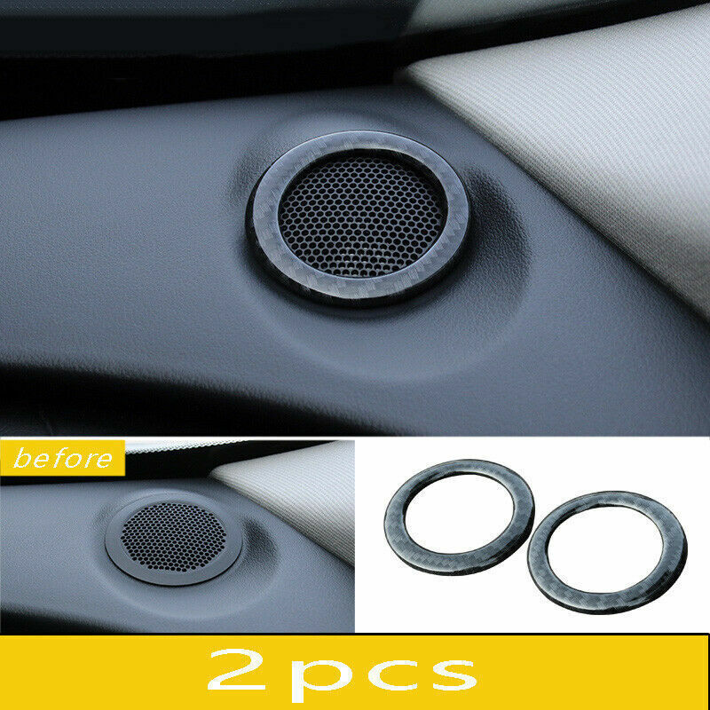 Carbon Fiber Interior Dashboard Speaker Cover Trim for Jaguar F-PACE 2016-2020
